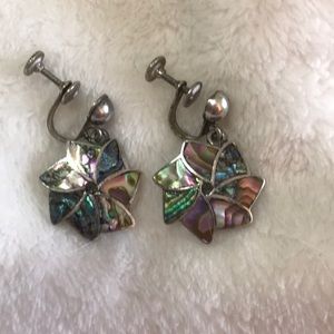 Sterling silver and abalone earrings